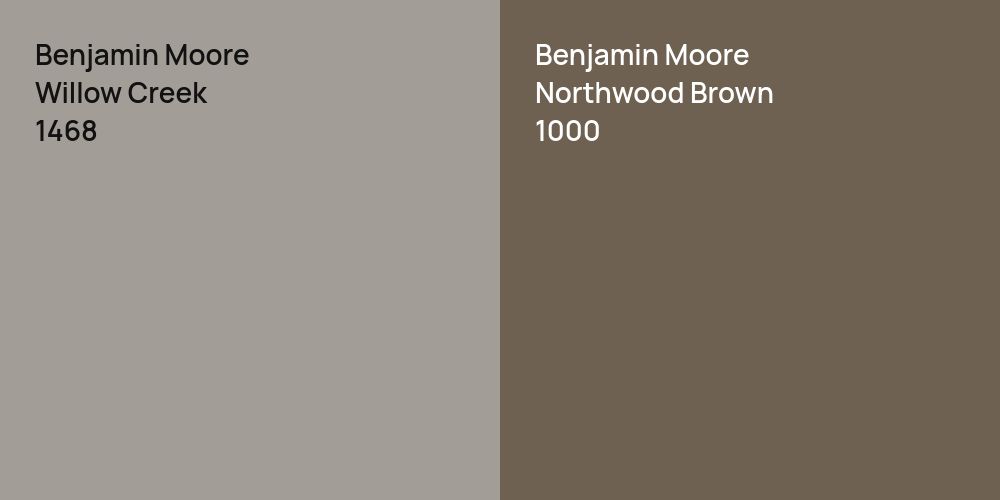 Benjamin Moore Willow Creek vs. Benjamin Moore Northwood Brown