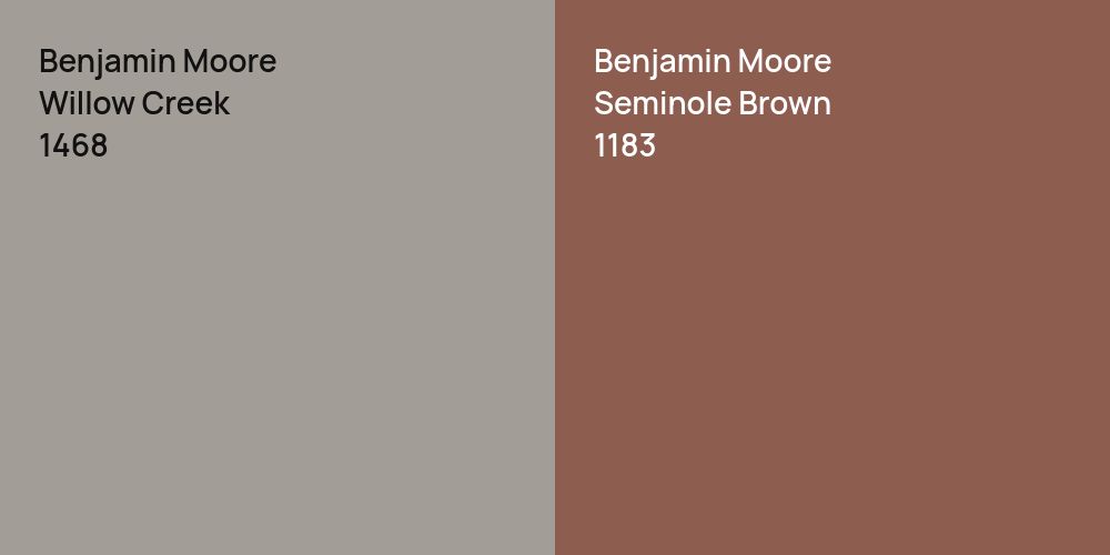 Benjamin Moore Willow Creek vs. Benjamin Moore Seminole Brown