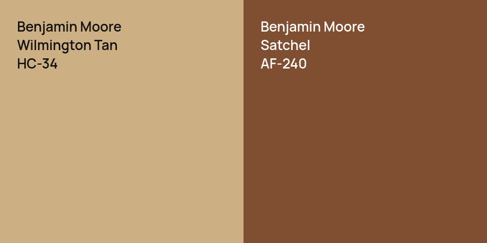 Benjamin Moore Wilmington Tan vs. Benjamin Moore Satchel