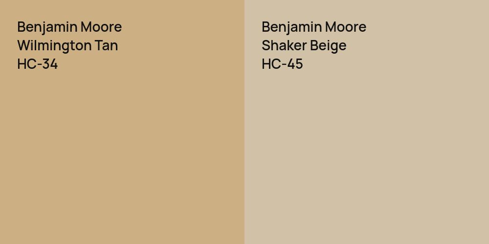 Benjamin Moore Wilmington Tan vs. Benjamin Moore Shaker Beige