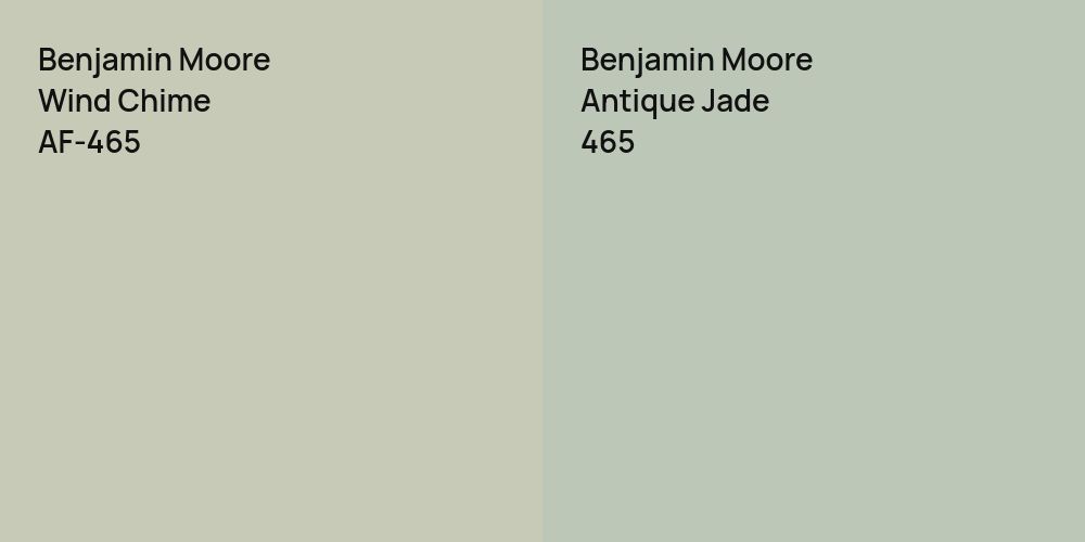 Benjamin Moore Wind Chime vs. Benjamin Moore Antique Jade