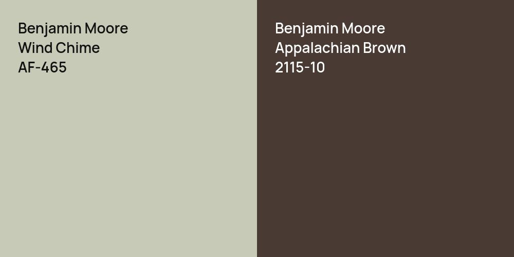 Benjamin Moore Wind Chime vs. Benjamin Moore Appalachian Brown