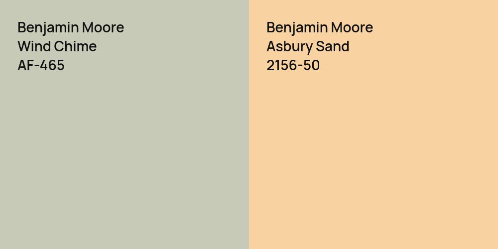 Benjamin Moore Wind Chime vs. Benjamin Moore Asbury Sand