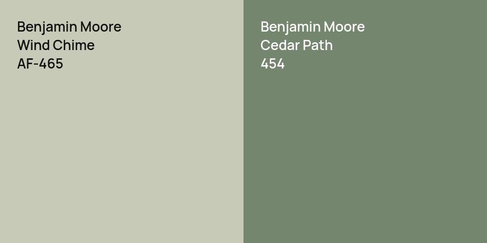 Benjamin Moore Wind Chime vs. Benjamin Moore Cedar Path