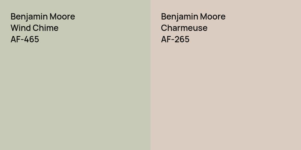 Benjamin Moore Wind Chime vs. Benjamin Moore Charmeuse