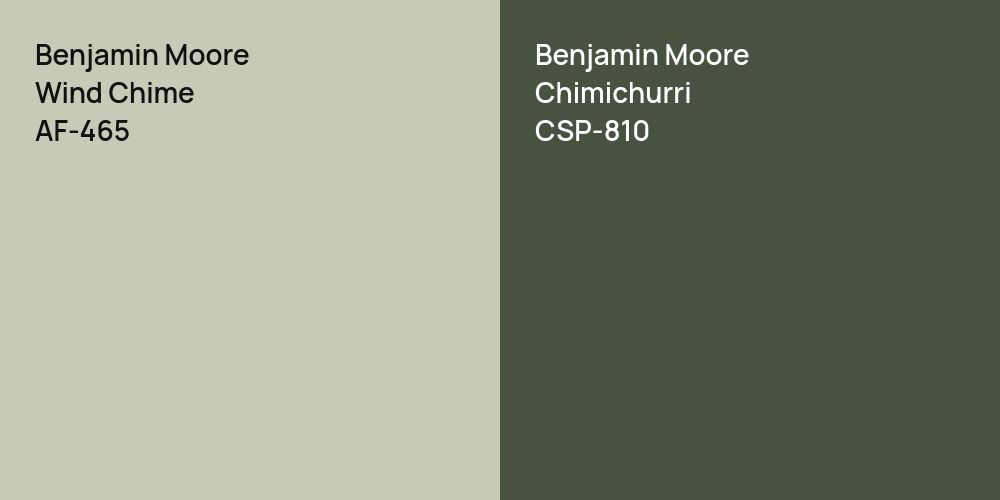 Benjamin Moore Wind Chime vs. Benjamin Moore Chimichurri