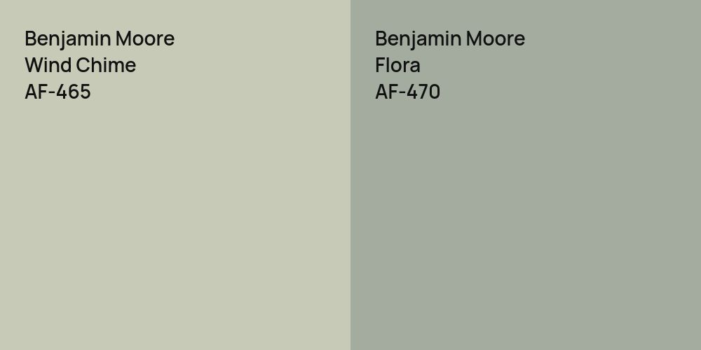 Benjamin Moore Wind Chime vs. Benjamin Moore Flora