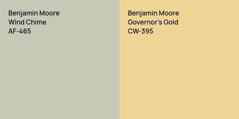 Benjamin Moore Wind Chime vs. Benjamin Moore Governor's Gold