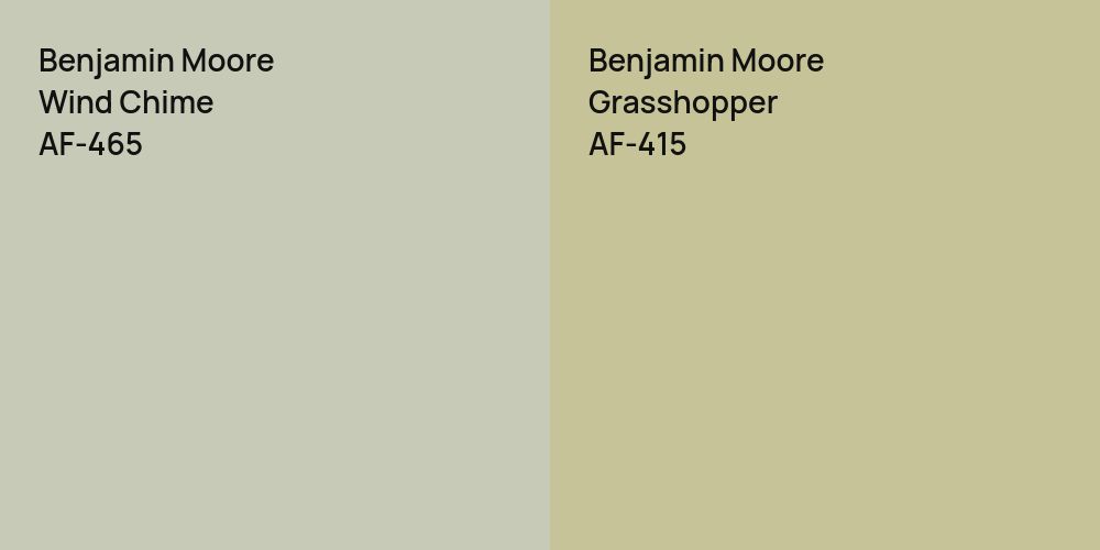 Benjamin Moore Wind Chime vs. Benjamin Moore Grasshopper