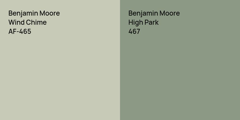 Benjamin Moore Wind Chime vs. Benjamin Moore High Park