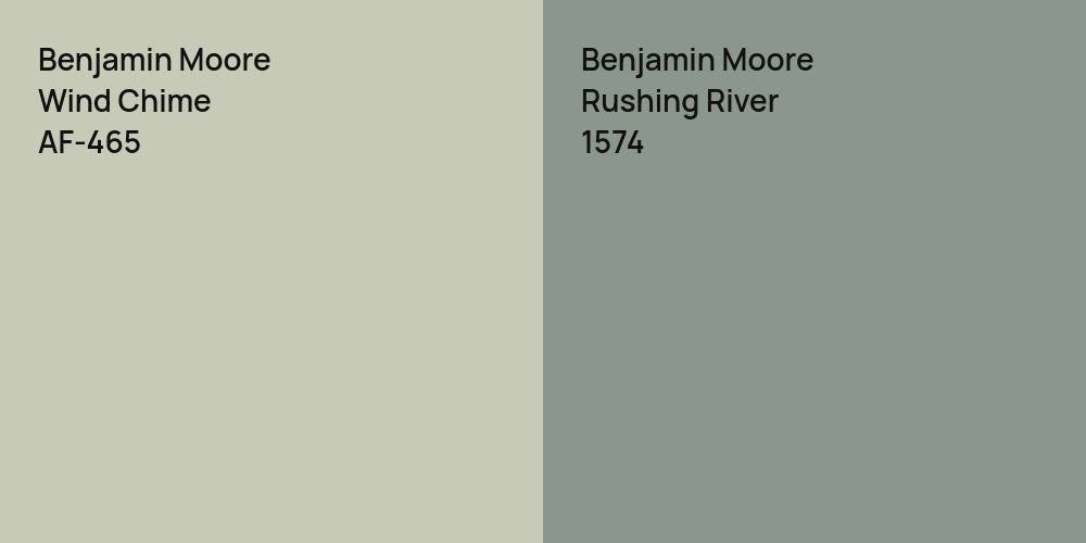 Benjamin Moore Wind Chime vs. Benjamin Moore Rushing River