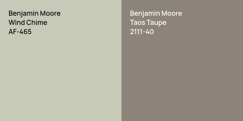 Benjamin Moore Wind Chime vs. Benjamin Moore Taos Taupe