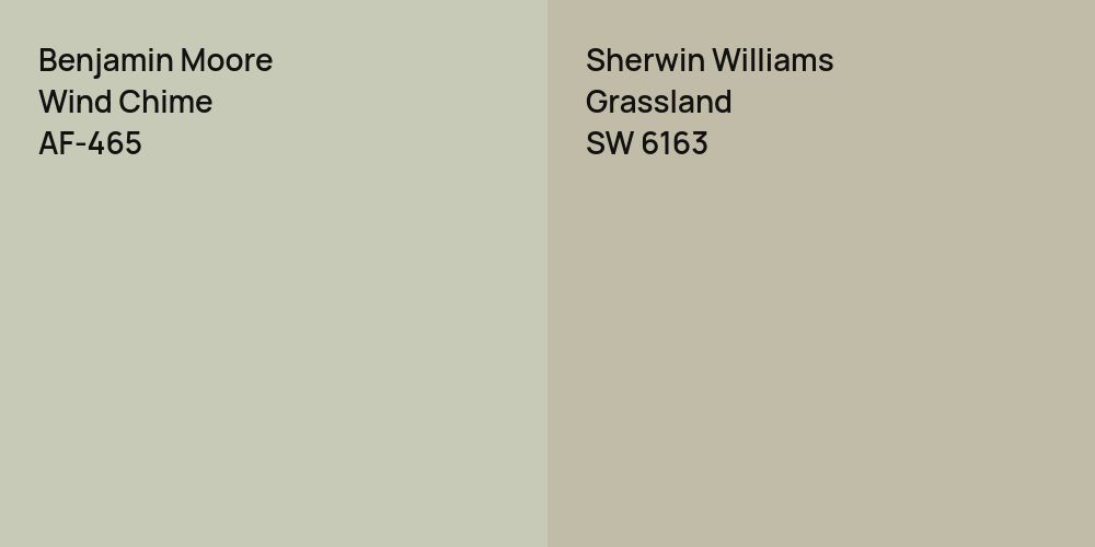 Benjamin Moore Wind Chime vs. Sherwin Williams Grassland