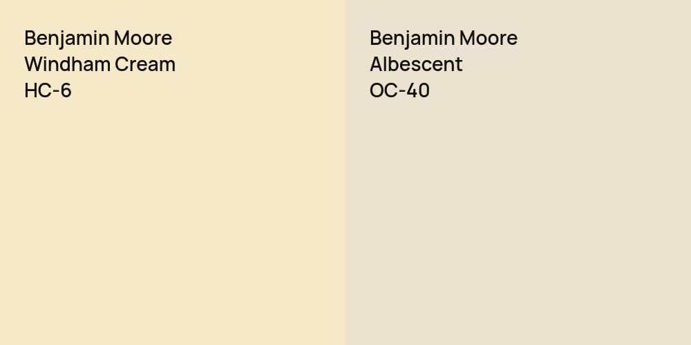 Benjamin Moore Windham Cream vs. Benjamin Moore Albescent