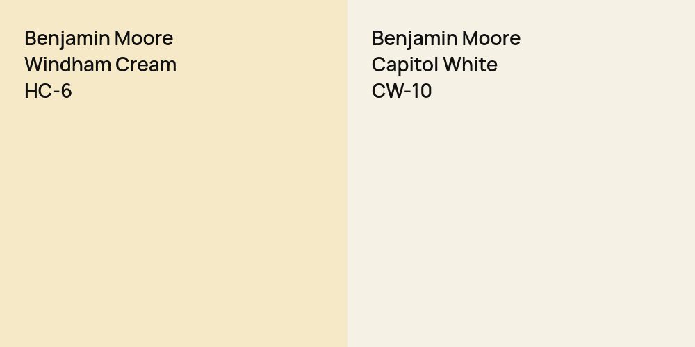 Benjamin Moore Windham Cream vs. Benjamin Moore Capitol White