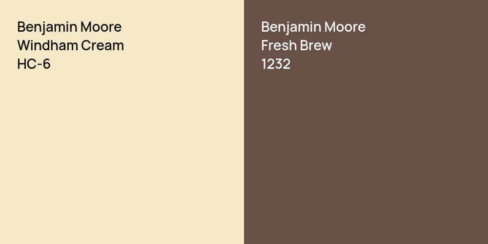 Benjamin Moore Windham Cream vs. Benjamin Moore Fresh Brew