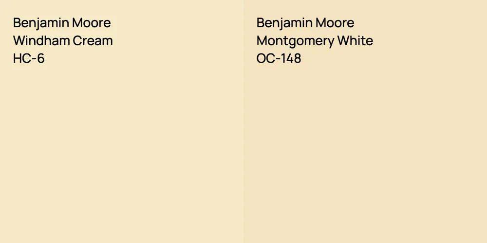 Benjamin Moore Windham Cream vs. Benjamin Moore Montgomery White