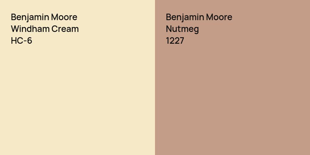 Benjamin Moore Windham Cream vs. Benjamin Moore Nutmeg