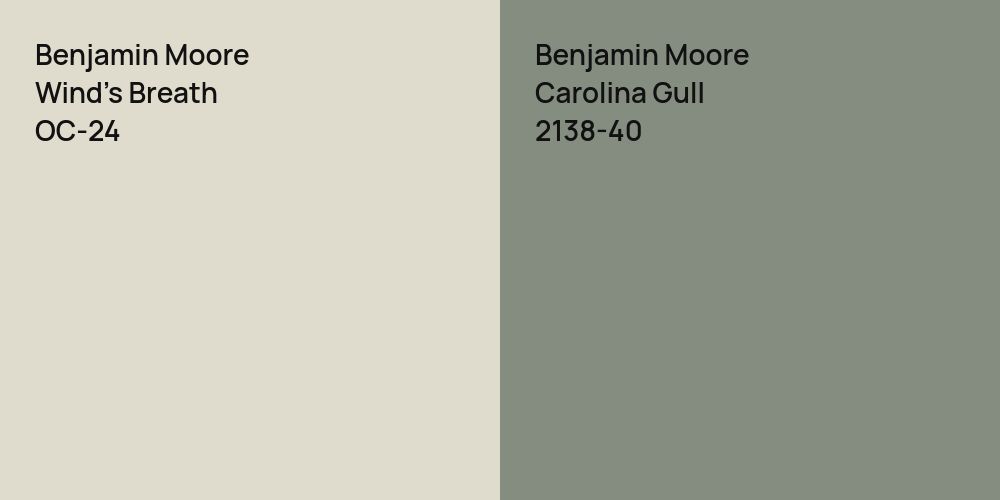 Benjamin Moore Wind's Breath vs. Benjamin Moore Carolina Gull