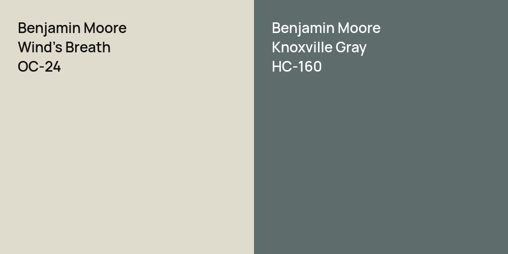 Benjamin Moore Wind's Breath vs. Benjamin Moore Knoxville Gray