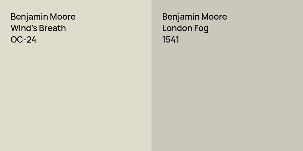 Benjamin Moore Wind's Breath vs. Benjamin Moore London Fog