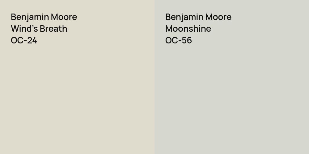 Benjamin Moore Wind's Breath vs. Benjamin Moore Moonshine