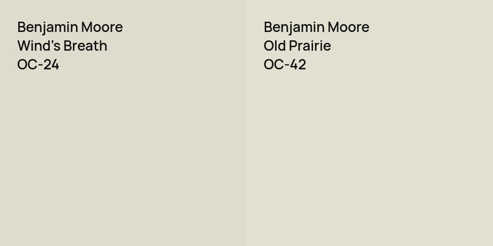 Benjamin Moore Wind's Breath vs. Benjamin Moore Old Prairie