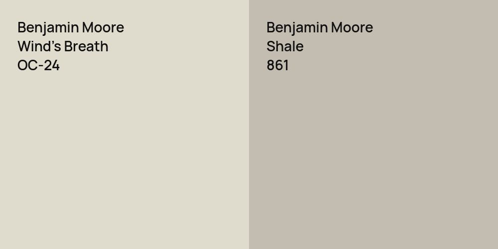 Benjamin Moore Wind's Breath vs. Benjamin Moore Shale