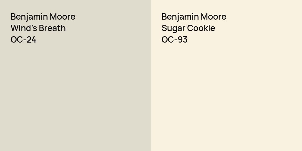 Benjamin Moore Wind's Breath vs. Benjamin Moore Sugar Cookie