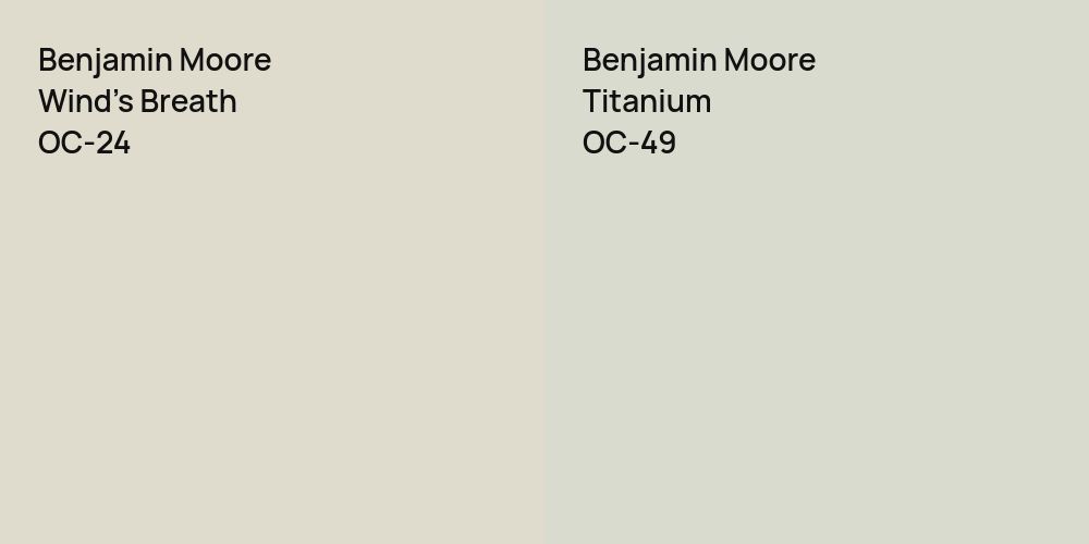 Benjamin Moore Wind's Breath vs. Benjamin Moore Titanium