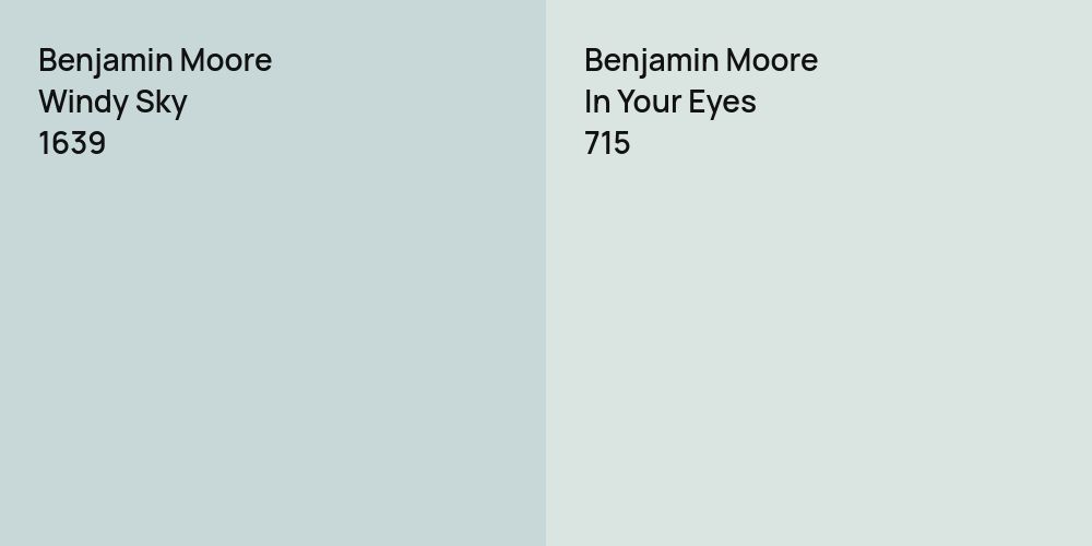 Benjamin Moore Windy Sky vs. Benjamin Moore In Your Eyes