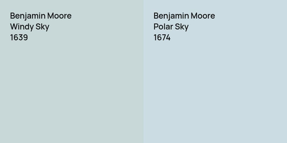 Benjamin Moore Windy Sky vs. Benjamin Moore Polar Sky