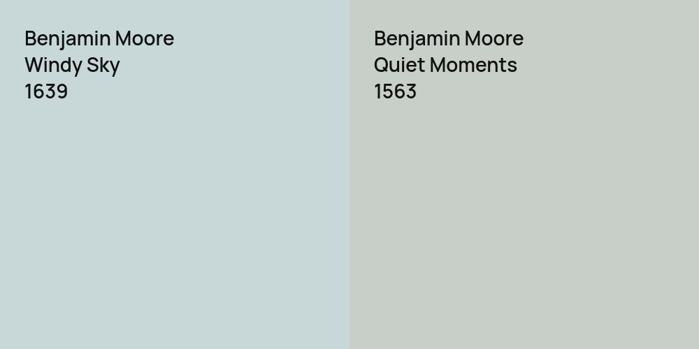 Benjamin Moore Windy Sky vs. Benjamin Moore Quiet Moments