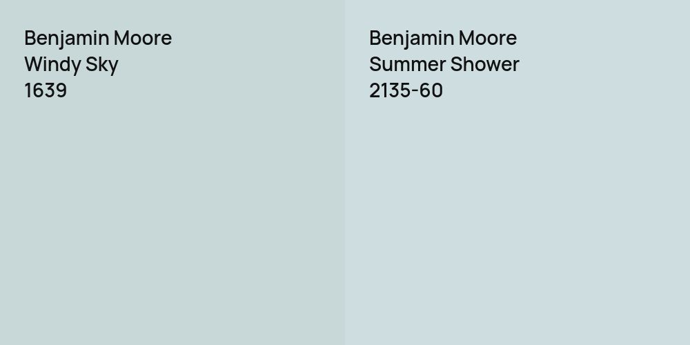 Benjamin Moore Windy Sky vs. Benjamin Moore Summer Shower