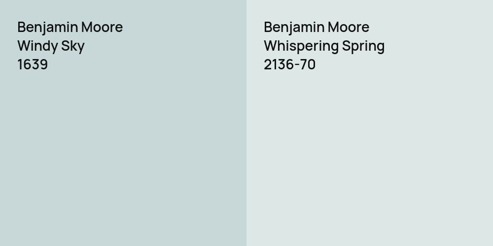 Benjamin Moore Windy Sky vs. Benjamin Moore Whispering Spring