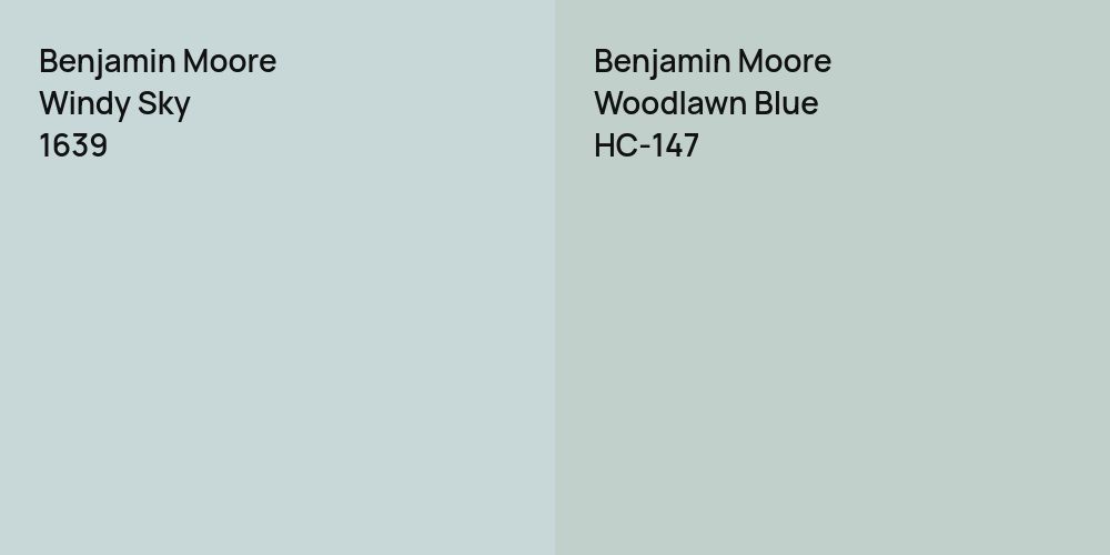 Benjamin Moore Windy Sky vs. Benjamin Moore Woodlawn Blue