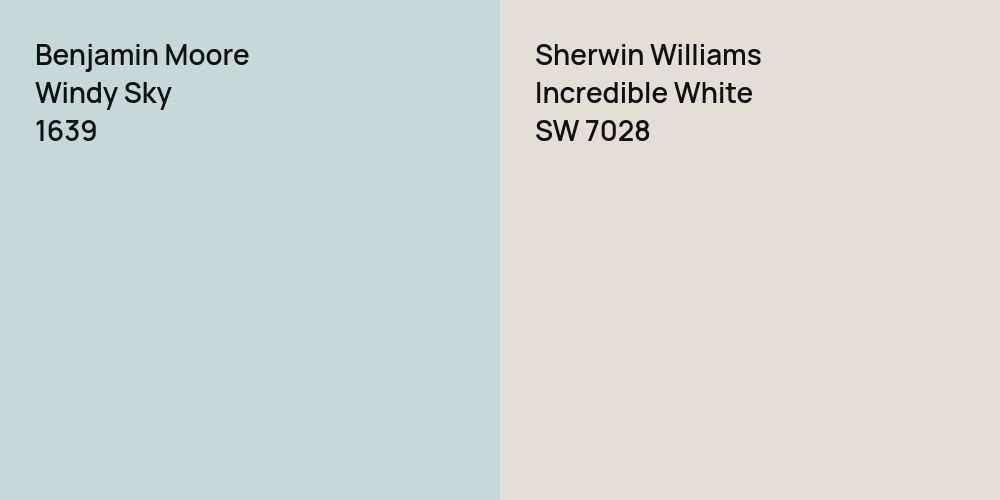 Benjamin Moore Windy Sky vs. Sherwin Williams Incredible White