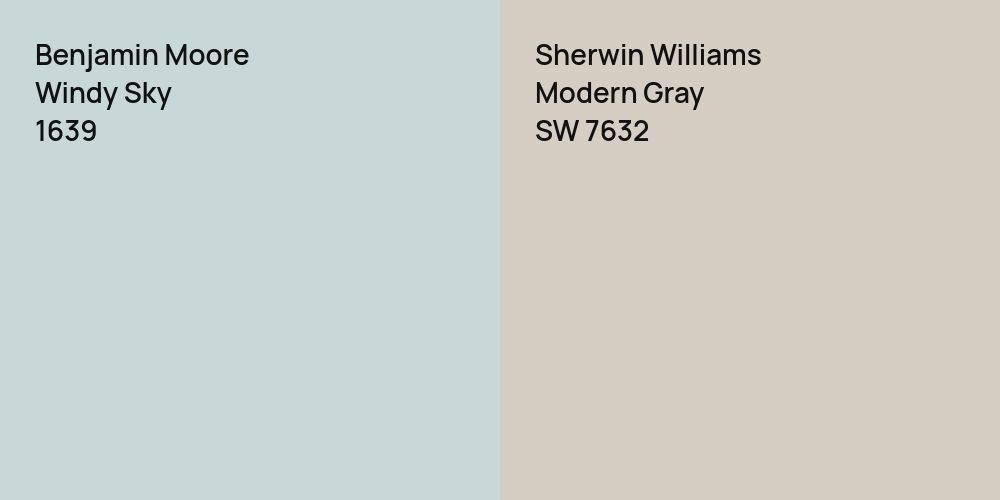 Benjamin Moore Windy Sky vs. Sherwin Williams Modern Gray