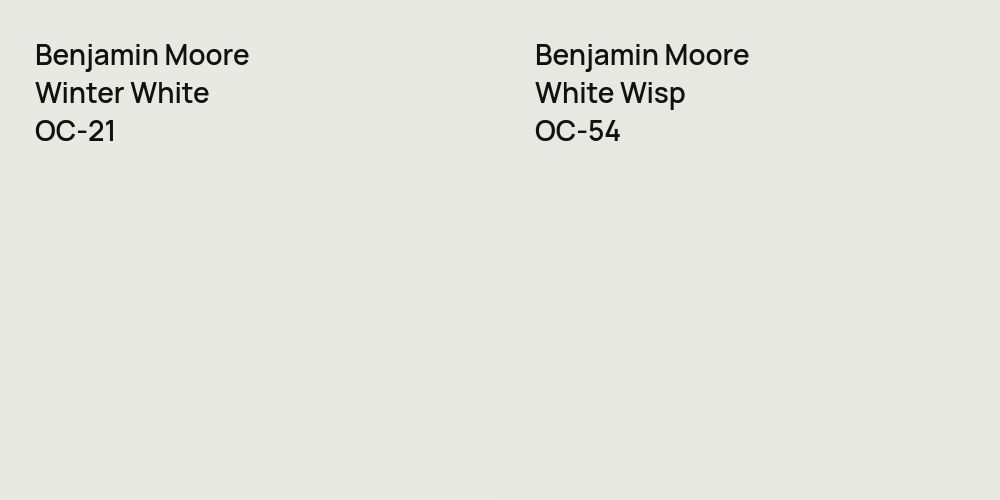 Benjamin Moore Winter White vs. Benjamin Moore White Wisp