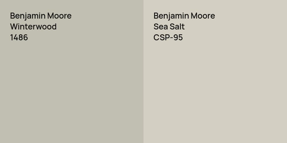 Benjamin Moore Winterwood vs. Benjamin Moore Sea Salt