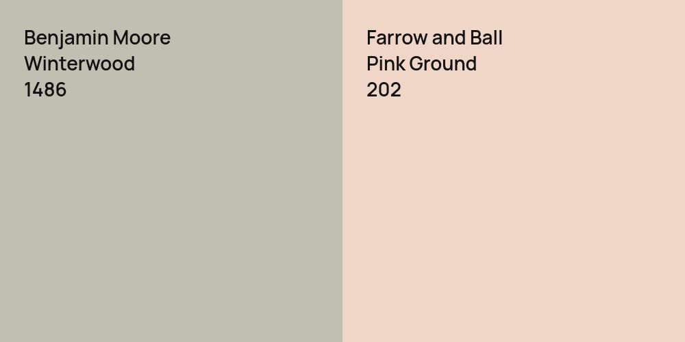 Benjamin Moore Winterwood vs. Farrow and Ball Pink Ground