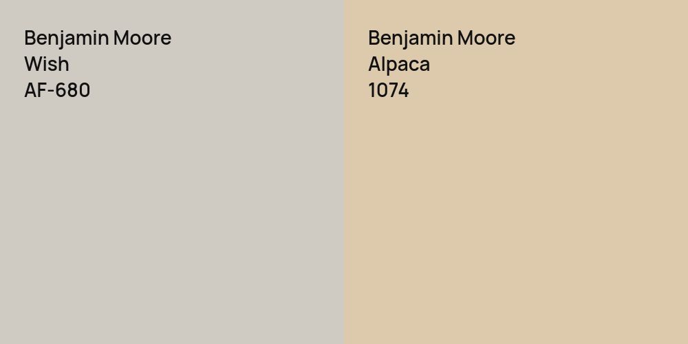 Benjamin Moore Wish vs. Benjamin Moore Alpaca