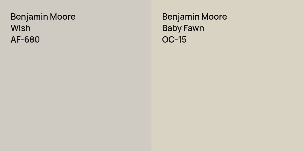 Benjamin Moore Wish vs. Benjamin Moore Baby Fawn