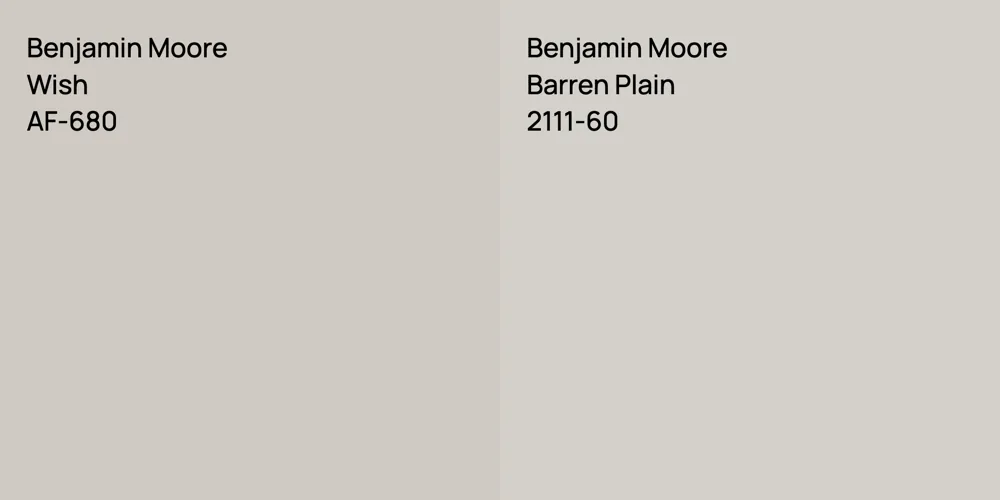 Benjamin Moore Wish vs. Benjamin Moore Barren Plain