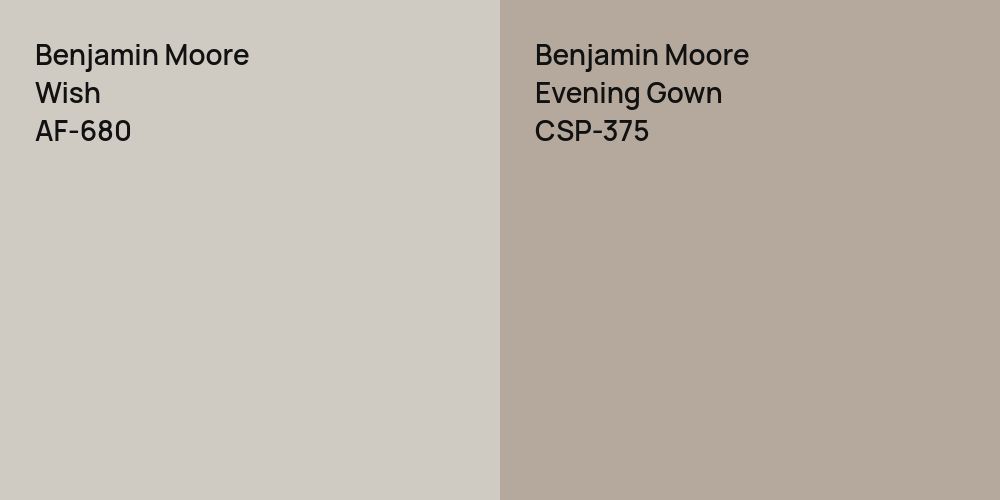 Benjamin Moore Wish vs. Benjamin Moore Evening Gown