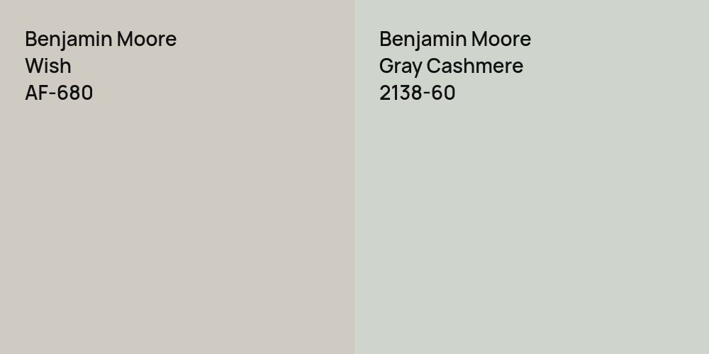 Benjamin Moore Wish vs. Benjamin Moore Gray Cashmere