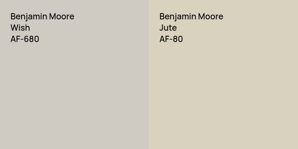 Benjamin Moore Wish vs. Benjamin Moore Jute