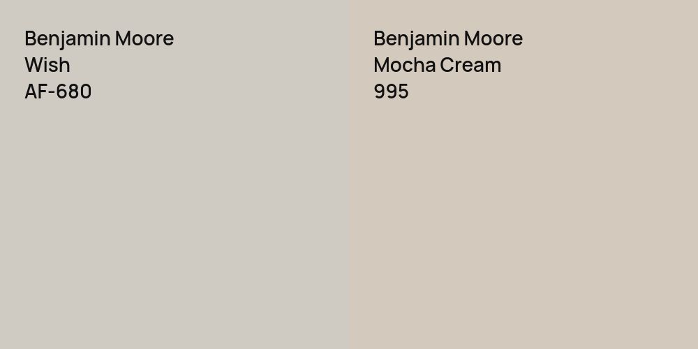 Benjamin Moore Wish vs. Benjamin Moore Mocha Cream