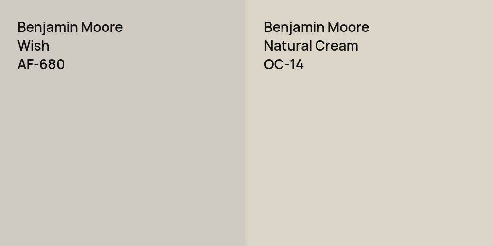 Benjamin Moore Wish vs. Benjamin Moore Natural Cream