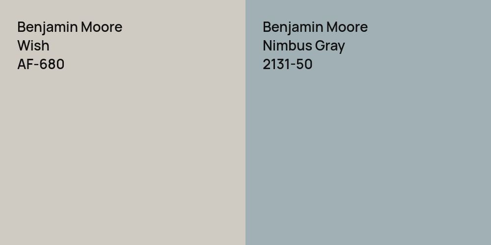 Benjamin Moore Wish vs. Benjamin Moore Nimbus Gray